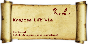 Krajcsa Lívia névjegykártya