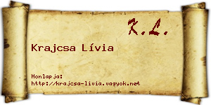 Krajcsa Lívia névjegykártya